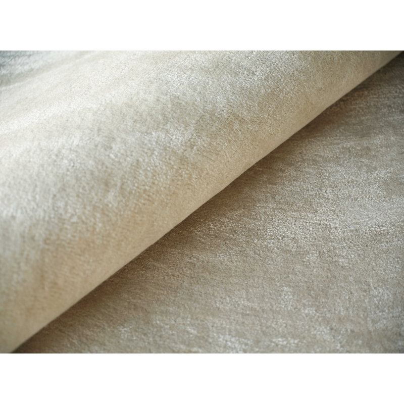 Mitomo Handmade Wool/Bamboo Silk, Pearl Area Rug, Rectangle 10' x 14'