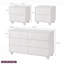 Ensemble de chambre à coucher avec 3 pièces Ashford (ensemble de 2 commodes cannelées à 6 tiroirs et 2 tiroirs)-707114888