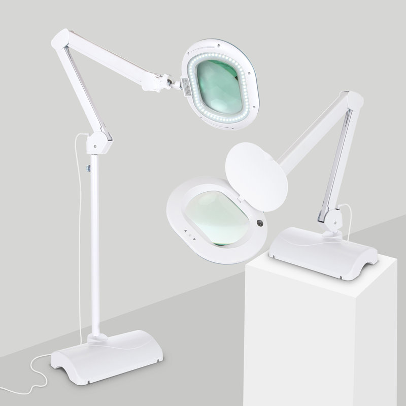 White Adjustable Arc Energy Star Magnifying Floor Lamp