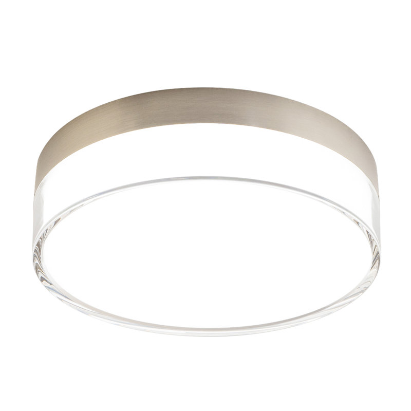 Twist-N-Lite Acrylic Led Flush Mount With Color Temperature Switch: 2700K, 3000K, 3500K, 4000K, and 5000K, Brushed Nickel