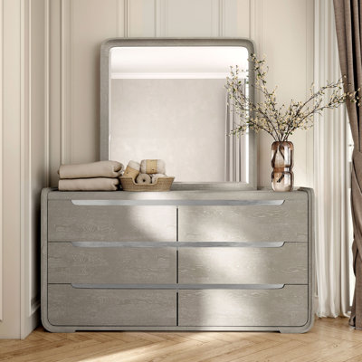 Ensemble commode 6 tiroirs et miroir 2 pièces Barry