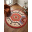 Tapis d'intérieur rond multicolore en soie et laine noué à la main-1986399821