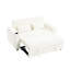 Lit beige moderne avec rangement et dossier réglable, 61,4 po, coussin pratique en mousse-1440235139