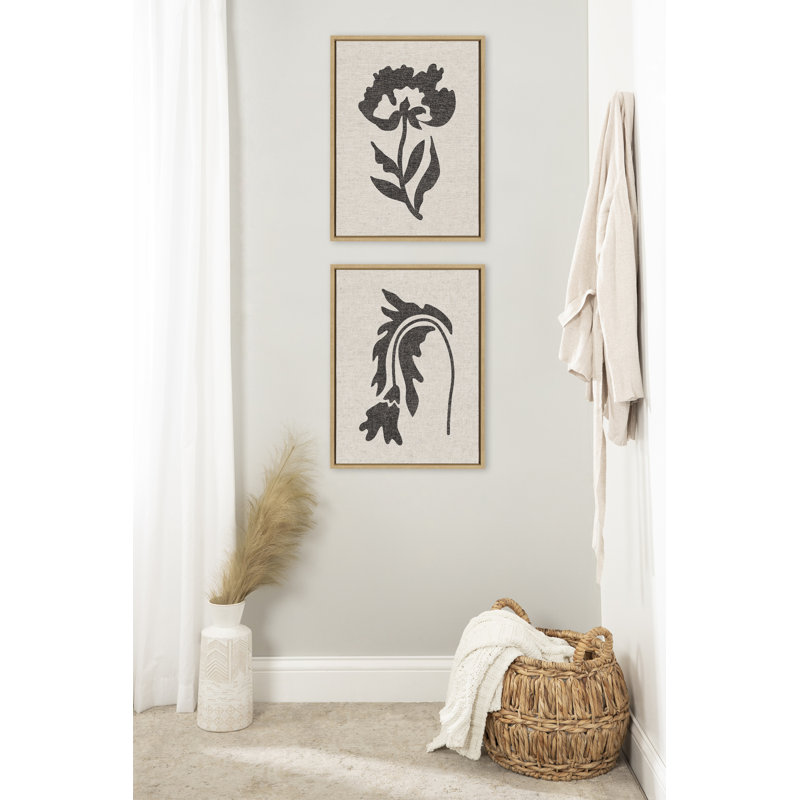 Abstract Floral - Ensemble de 2 reproductions sur toile