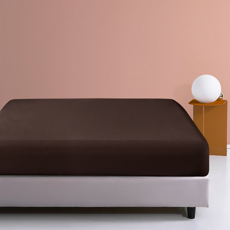 Fitted Bed Sheet Only, 1800 Brushed Microfiber Deep Pocket Fitted Sheet - NTBAY, Queen Fitted Sheet, Chocolate