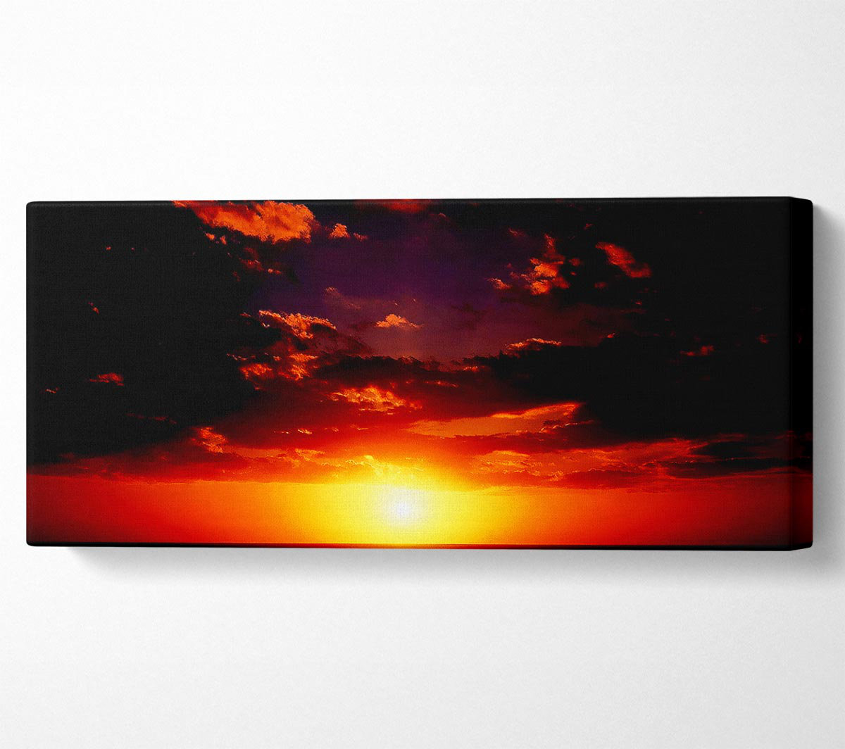 Ebern Designs Sunset Through The Black Ocean Clouds - Wrapped Canvas ...