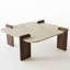 Table basse carrée en travertin et noyer-1999133232-1999133238