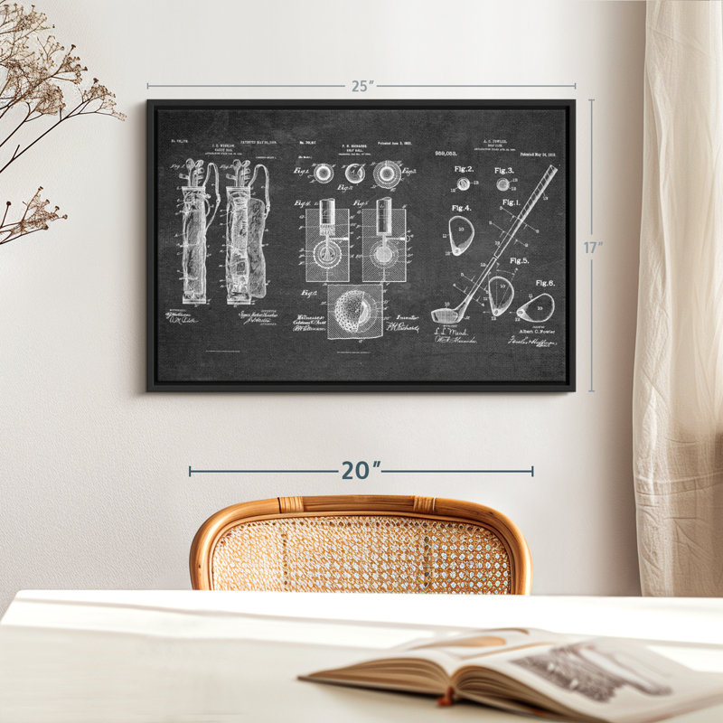 Golf Patents, reproduction sur toile, H 17 po x l 25 po