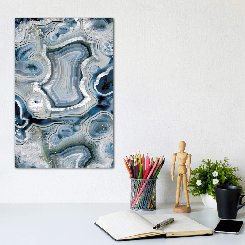 Sterling Sapphire Geode - Wrapped Canvas Print, 30.48cm H x 20.32cm W x 1.91cm D