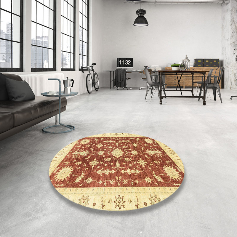 Tapis décoratif multicolore à motif abstrait, Rond 7 pi