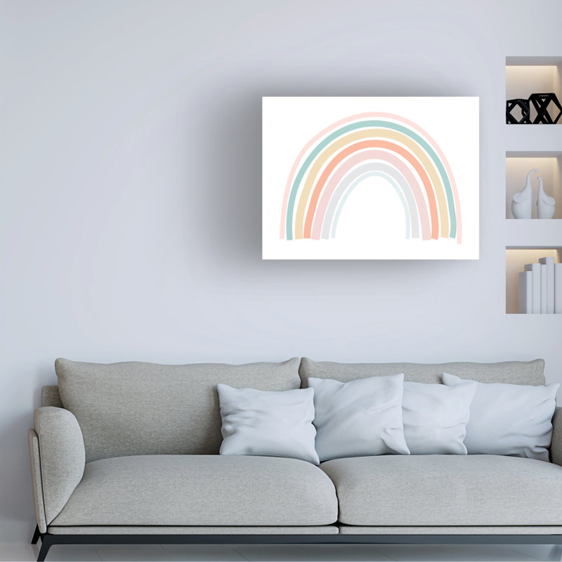 Paysage abstrait pastel clair arc-en-ciel, H 14 po x l 19 po x P 2 po