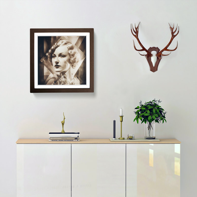 Single Picture Frame Print on Wood, Walnut