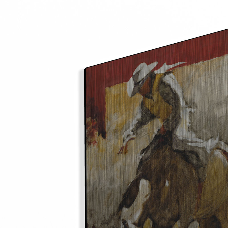 "Countdown In Red" par J.E. Knauf sur métal, H 24 po x l 16 po
