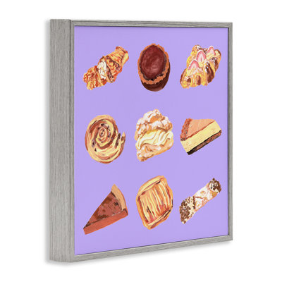 Délicieuses pâtisseries sur giclée mauve, design par Melissa Wang