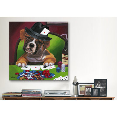 Décoratifs, poker, chiens, Jenny Newland, impression sur toile