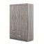 3-Door Wardrobe With 2 Drawers, Wood Grain Effect-1524742312