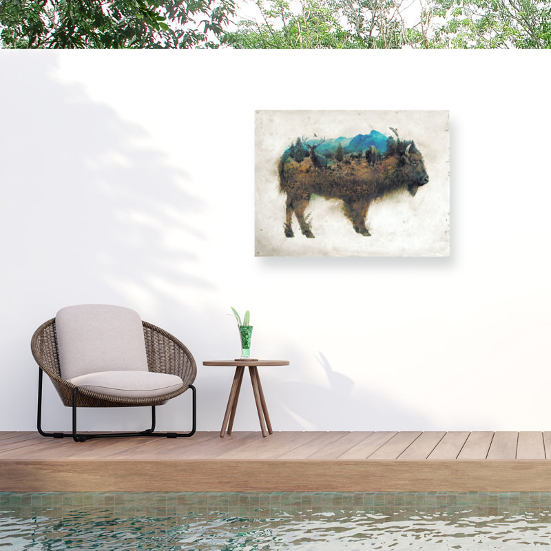 Toile d'extérieur Barrett Biggers Buffalo Bison, H 14 po x l 19 po
