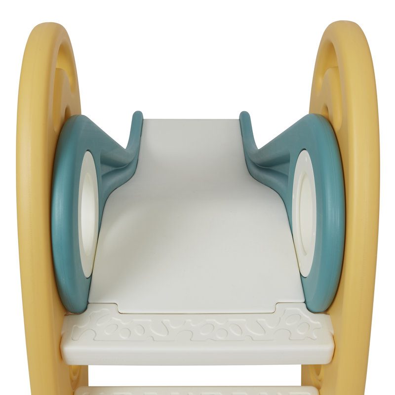 Kids Foldable Rocket Slide, Green/Gold