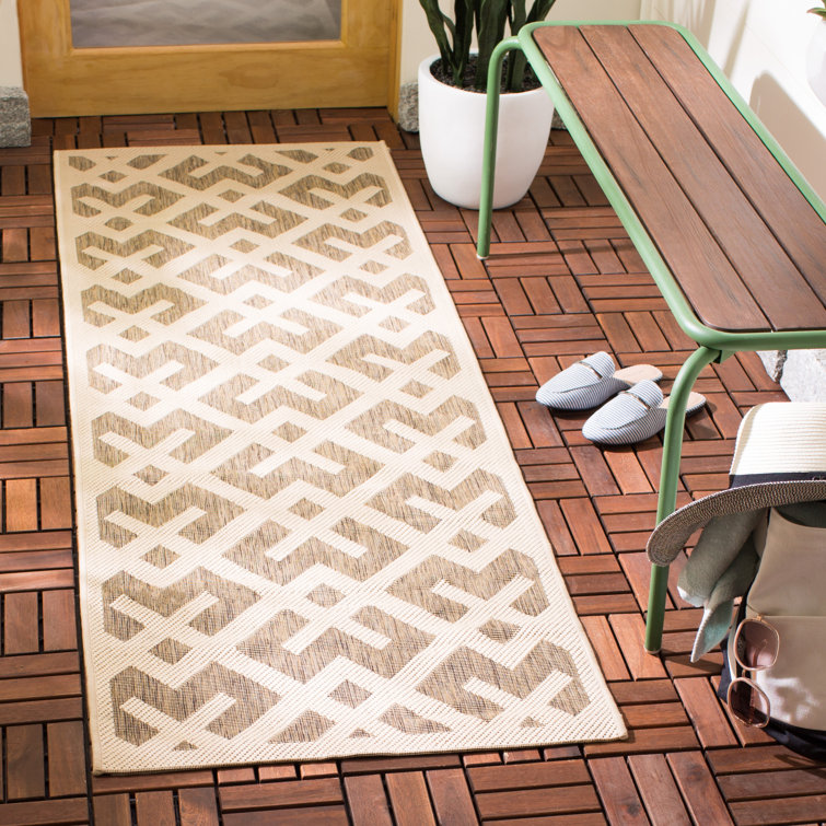 Arneshia Geometric Brown/Tan Indoor/Outdoor Area Rug