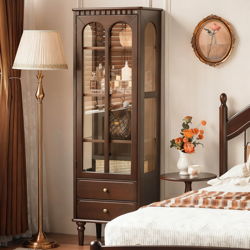 Nut-brown Solid Wood+Glass Display Cases