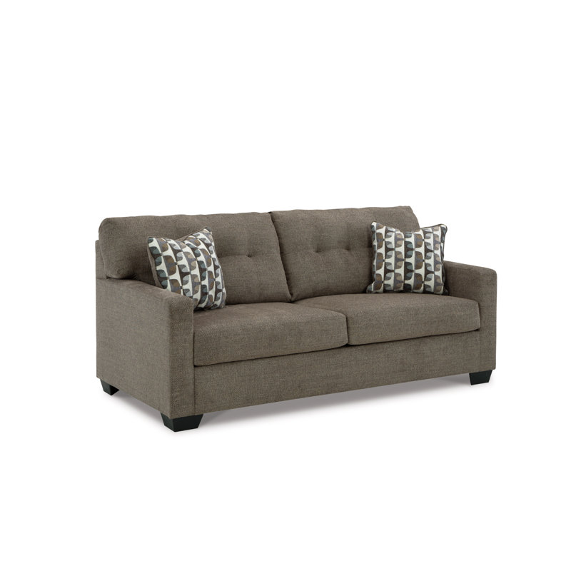 75" Upholstered Sofa, Brown Chenille