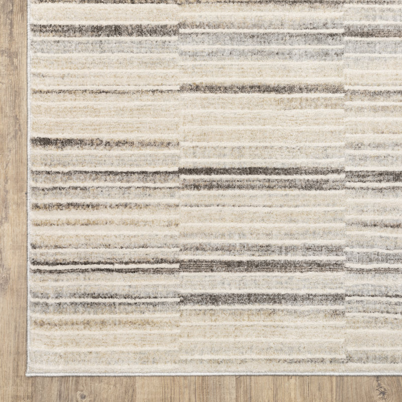 Tapis gris / beige Orion, Tapis de couloir 2 pi 3 po x 7 pi 7 po