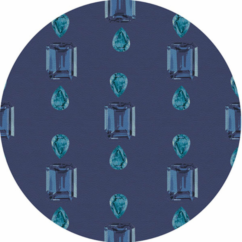 Vegan Leather Round Placemats, Sapphires, Blue