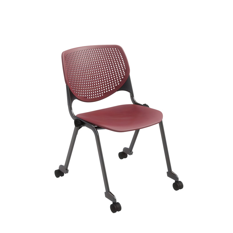 Chaise empilable en poly sans accoudoirs Kool, Sans roulettes, Blanc
