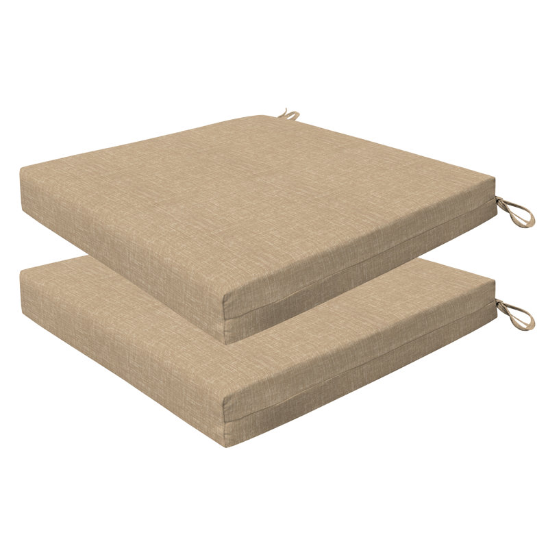 Coussin de siège d'extérieur carré Meridian, Treillis naturel, H 3 po x l 19 po x P 19 po