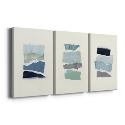 Étude de couleur bord de mer I - Toile tendue sur mesure avec châssis - 3 pièces