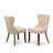 5 Piece Dining Room Table Set Consist of a Round Dining Table with Pedestal and 4 Upholstered Parson Chairs, 36x36 Inch, Antique Walnut-1958361735-1958361728-1958361730