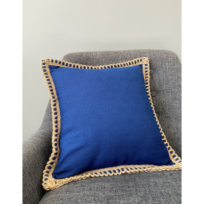 Coussin en jute avec insert ivoire