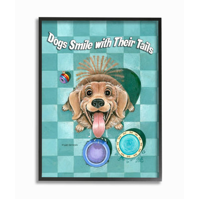 " Dogs Smile With Their Tails Funny Cartoon Pet Design " by Gary Patterson