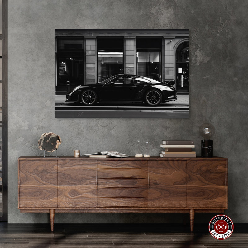 «Notoriart City Streets Car», art mural sur toile 1 pièce, Toile tendue, H 30 po x l 45 po
