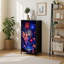 Commode de rangement verticale 4 tiroirs drapeaux américains éclatants avec feux d'artifice rouge et bleu nuit festive avec tiroirs en bois