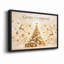 Arbre doré avec renne et cadeaux, art mural sur toile de Noël-137748953