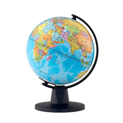 GeoClassic 6-inch Coin Bank Globe - Blue Ocean Map with Semi-Meridian