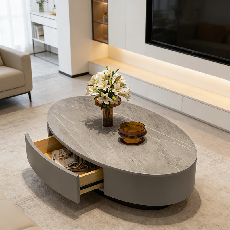 Nordic modern luxury coffee table, Gray