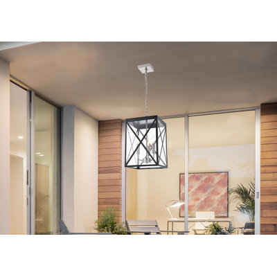 Luminaire suspendu d'extérieur, lumières d'extérieur de ferme, plafonnier antirouille avec verre transparent, lanterne suspendue pour porte d'entrée, entrée, porche et pavillon de jardin