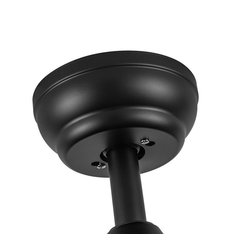 52" integrated led light matte black blade ceiling fan with remote control with 4 blades
