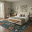 Aasen Florette Floral Machine Washable Green / Orange / Beige Indoor Area Rug with Non-Slip Backing-655913866