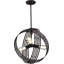 Lustre suspendu sphère sphérique sphérique 3 lumières avec anneaux croisés