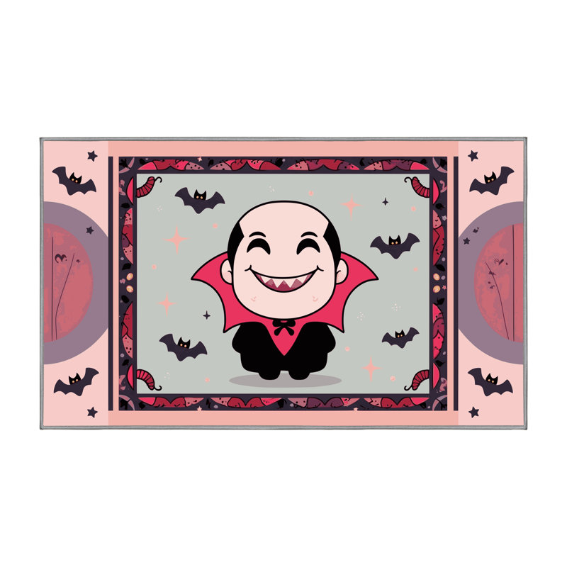 Tapis de vacances d'Halloween The Holiday Aisle®, Rectangle 7 pi x 9 pi
