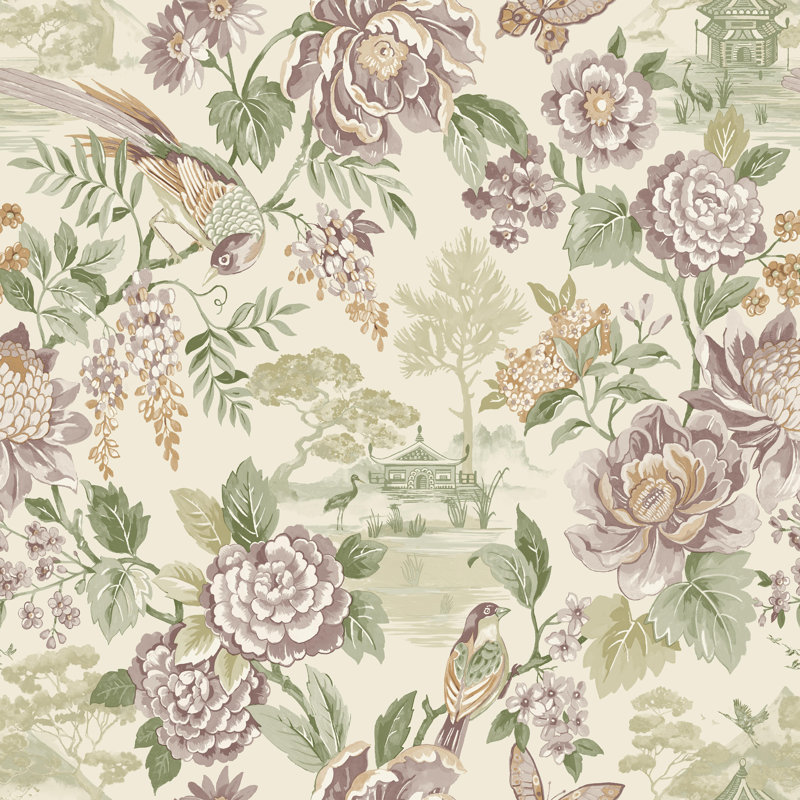 10.05m x 53cm Matte Wallpaper Roll, Green Cream