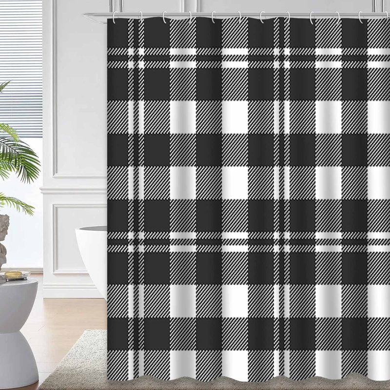 Rideau de douche Tartan, L 72 po x l 84 po