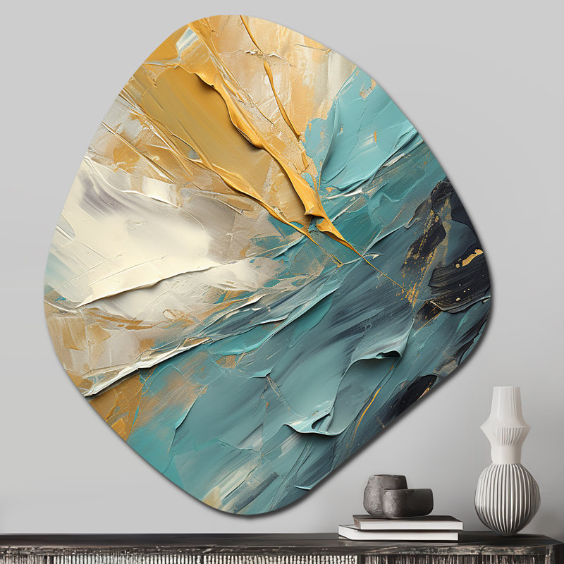 Crisinda - art mural asymétrique abstrait en forme de nébuleuse en métal, H 28 po x l 25 po