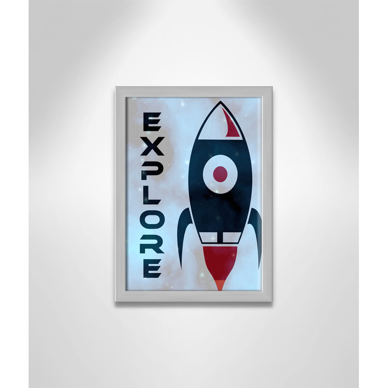 Space Transportation, 14" H x 11" W x 1.19" D, Silver Box Framed