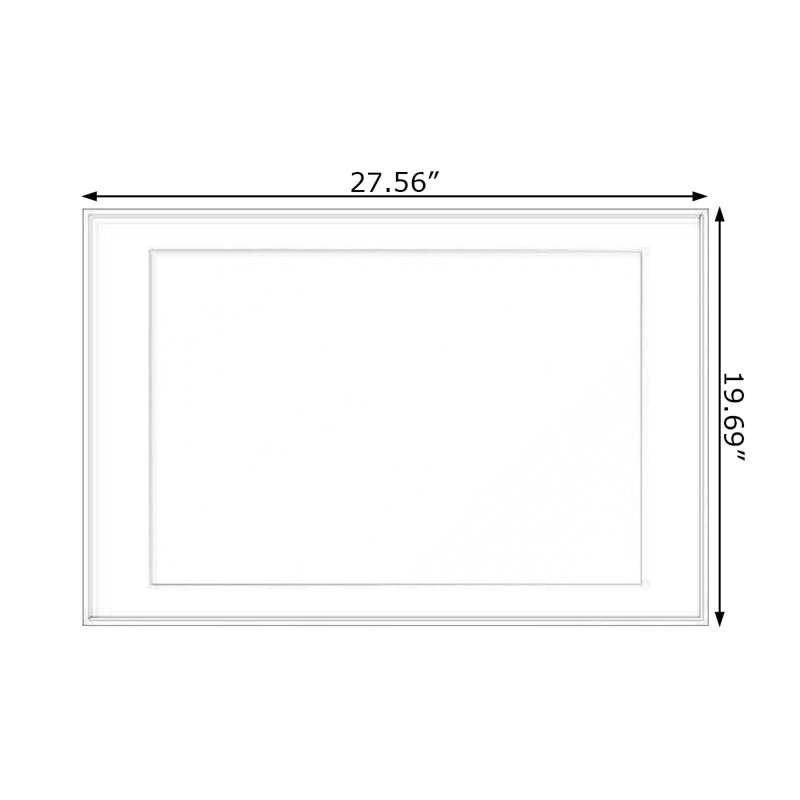 Miroir mural rectangulaire en métal, 19.69" H x 27.56" W, Red