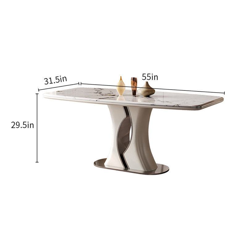 Simple Light Microlite Rectangle Dining Tables., 29.5"H x 55"L x 31.5"W