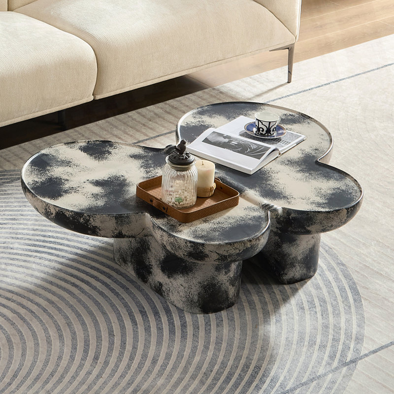 Table basse style papillon, Noir / Beige